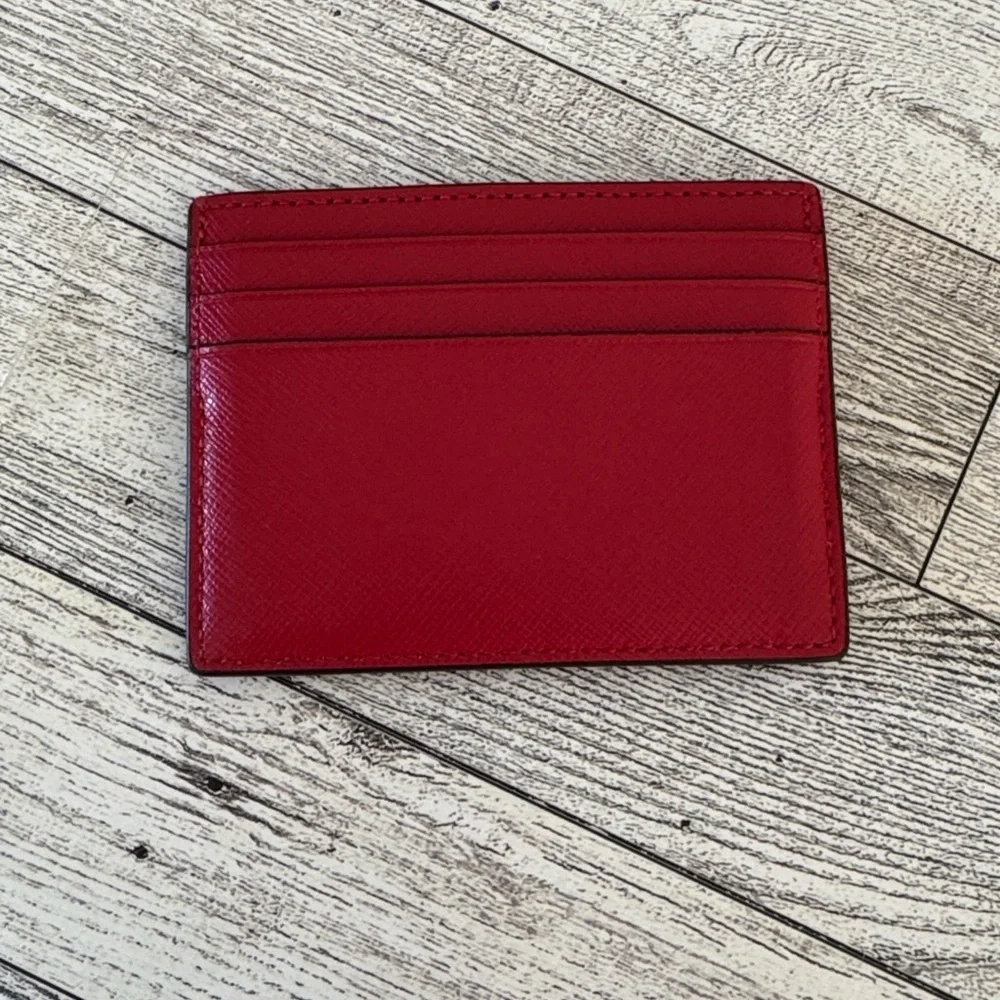 Kate Spade Red Leather Slim Card Wallet